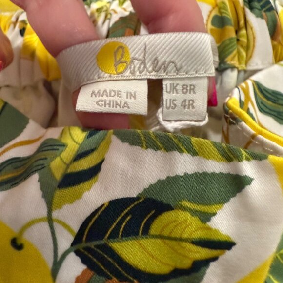 Boden Danby Lemon Vine Print High Waist Pull-On Pants NWT US Size 4 - Picture 5 of 9